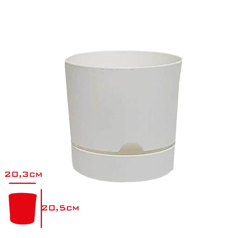 Poliwork Begonya Saksı 21 cm Beyaz