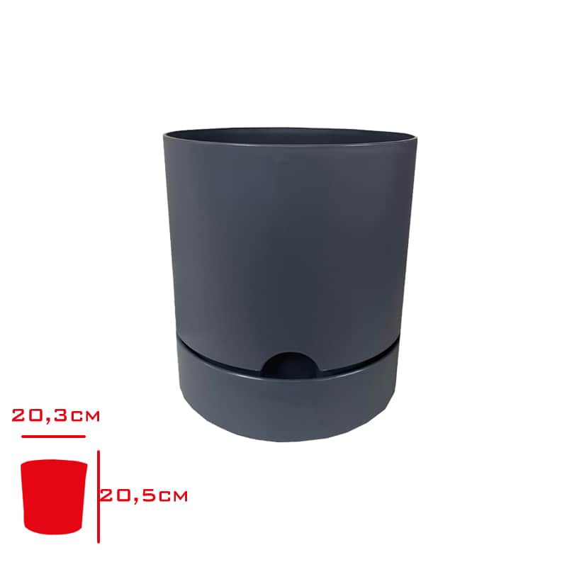 Poliwork Begonya Saksı 21 cm Antrasit