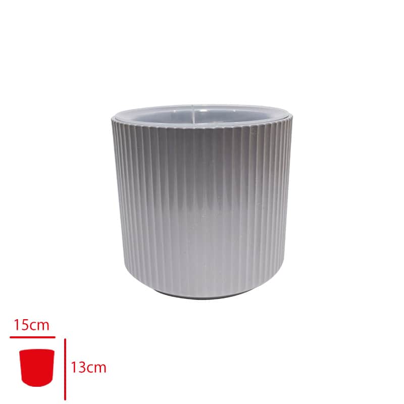 Poliwork Defne Stone Saksı 15 cm Gri