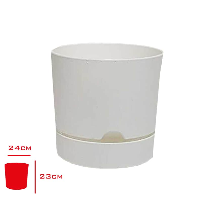 Poliwork Begonya Saksı 25 cm Beyaz