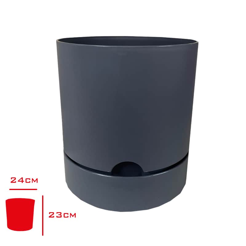 Poliwork Begonya Saksı 25 cm Antrasit