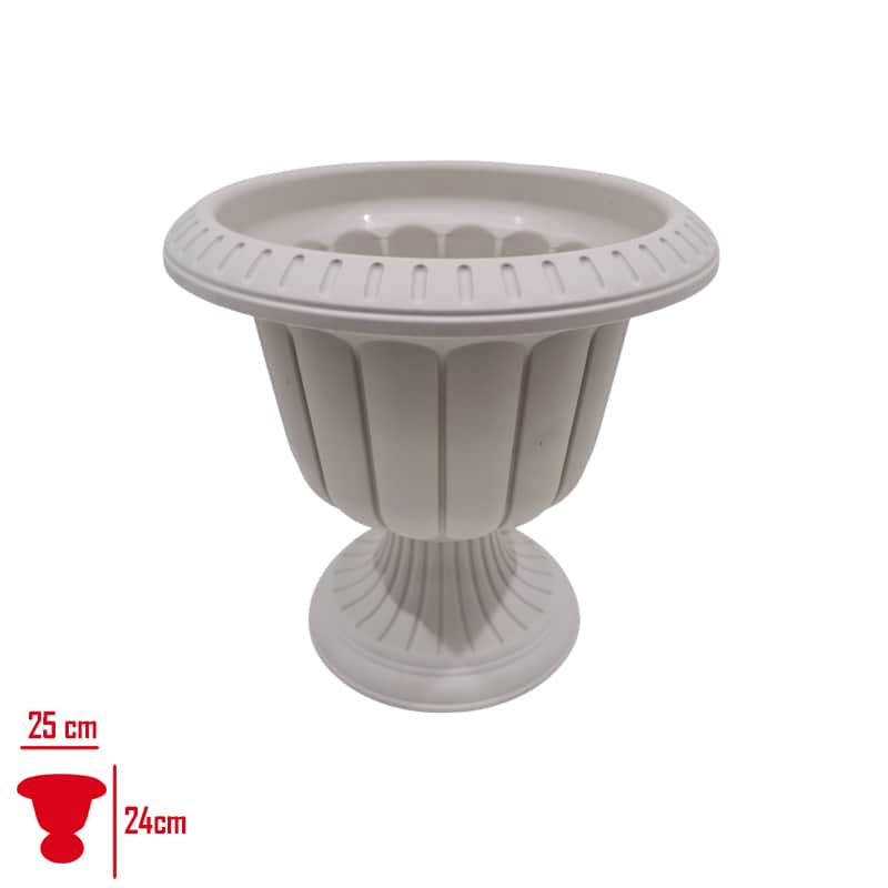 Serinova Nergiz Mini Küçük Saksı No 3 Kirli Beyaz