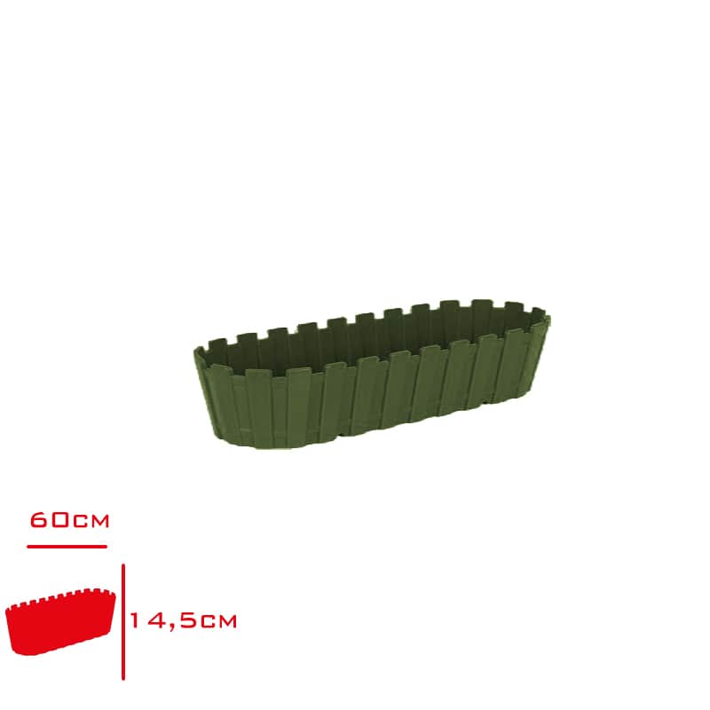 Poliwork Akasya Balkon Saksı 60 cm Yeşil
