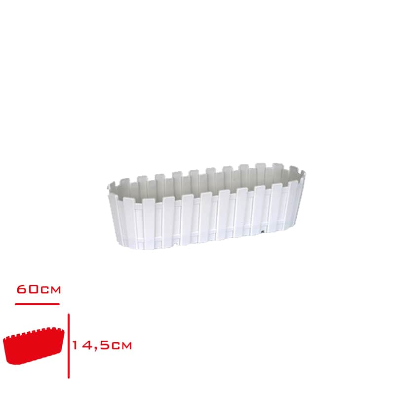 Poliwork Akasya Balkon Saksı 60 cm Beyaz