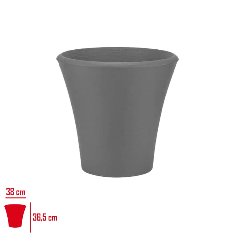 Poliwork Begonvil Yuvarlak Saksı 38 cm Antrasit