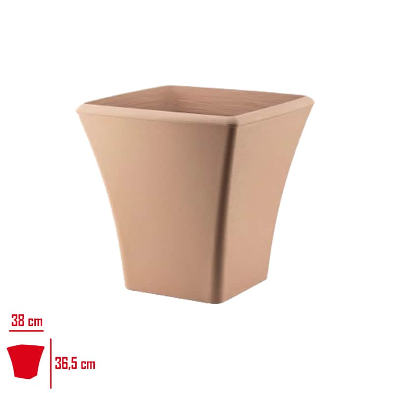 Poliwork Begonvil Kare Saksı 38 cm Krem