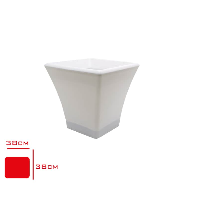 Poliwork Begonvil Kare Saksı 38 cm Beyaz