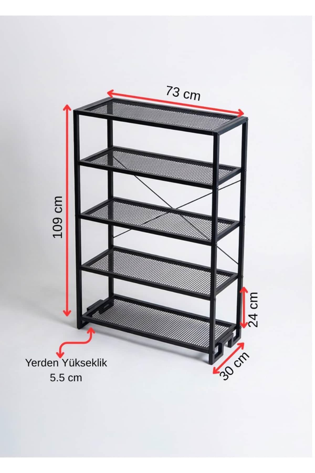 5 Raflı Metal Dresuar ve Ayakkabılık Antre Hol Düzenleyici