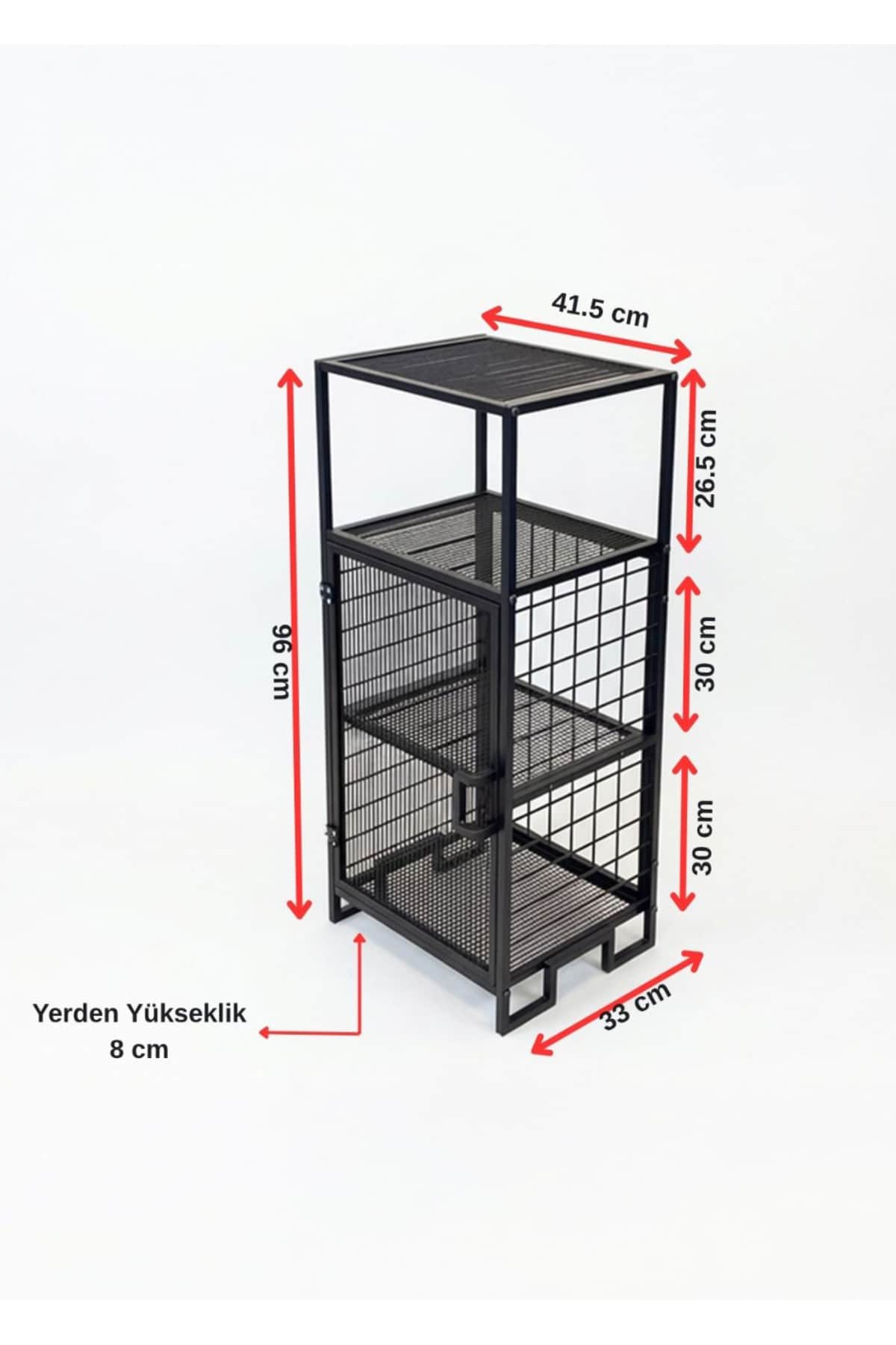 Kapaklı ve Raflı Metal Çok Amaçlı Dolap Banyo Mutfak Balkon Ofis Düzenleyici