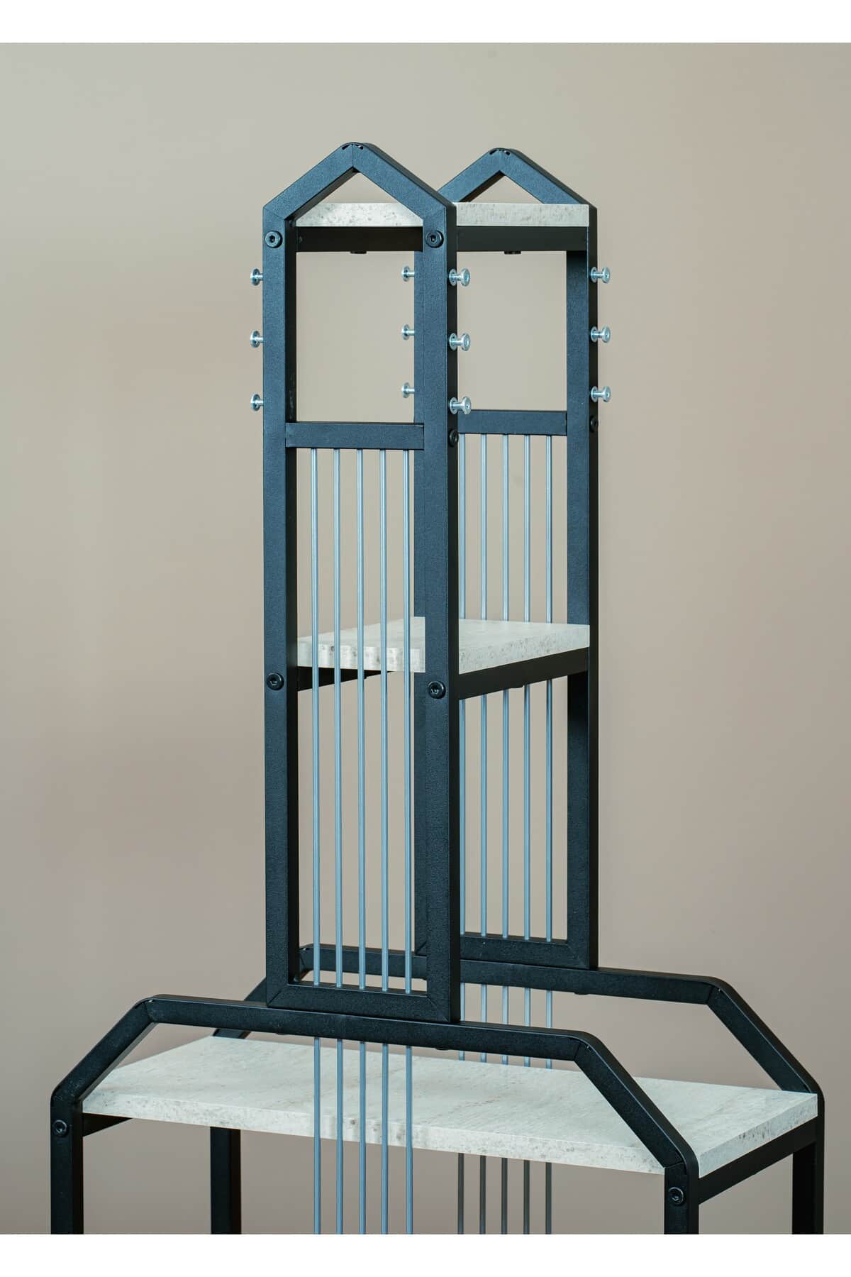 Traverten 6 Raflı Gitar Ünite Dekoratif Kitaplık 56 x 169 cm