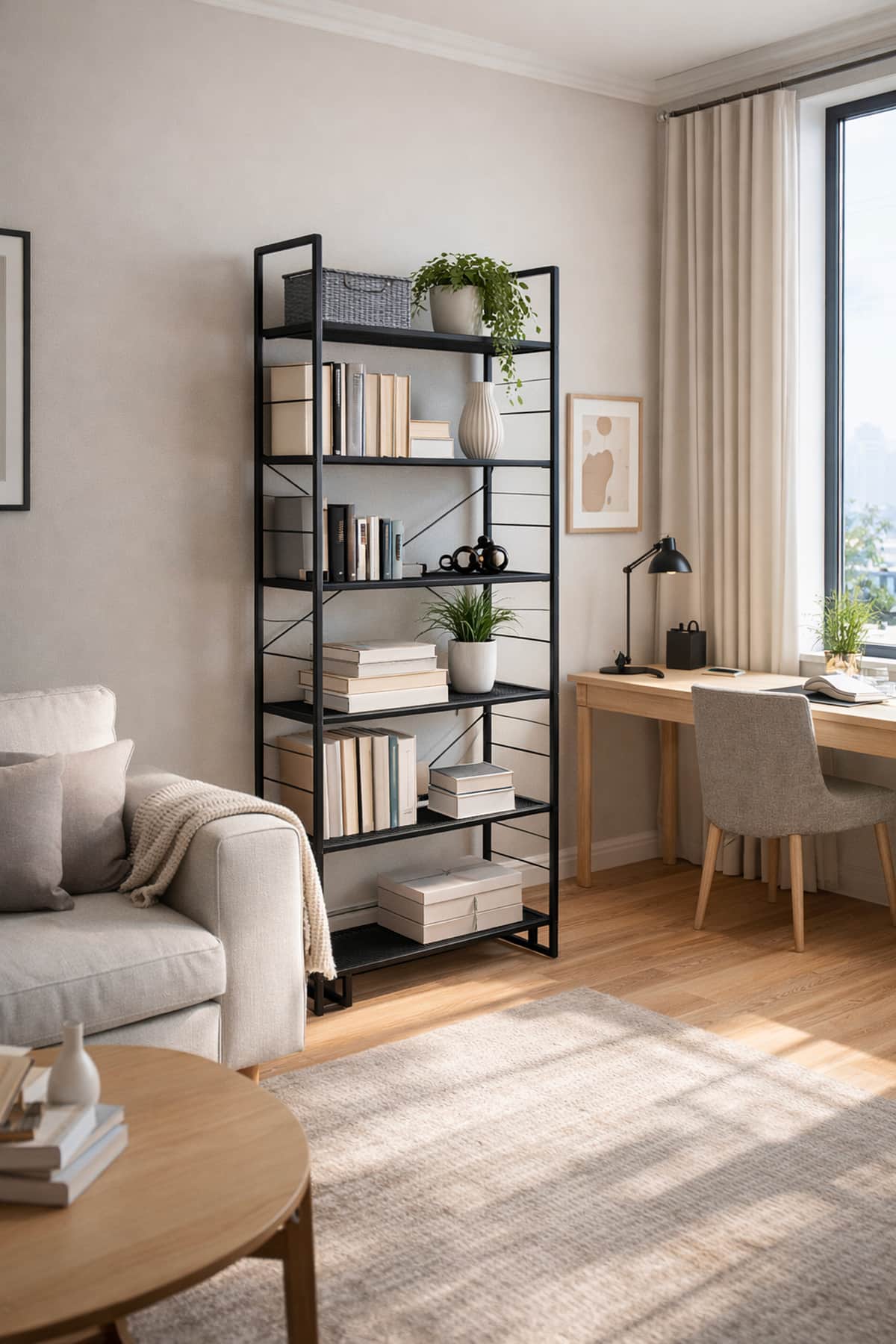5 Katlı Metal Kitaplık, Çok Amaçlı Dekoratif Düzenleyici