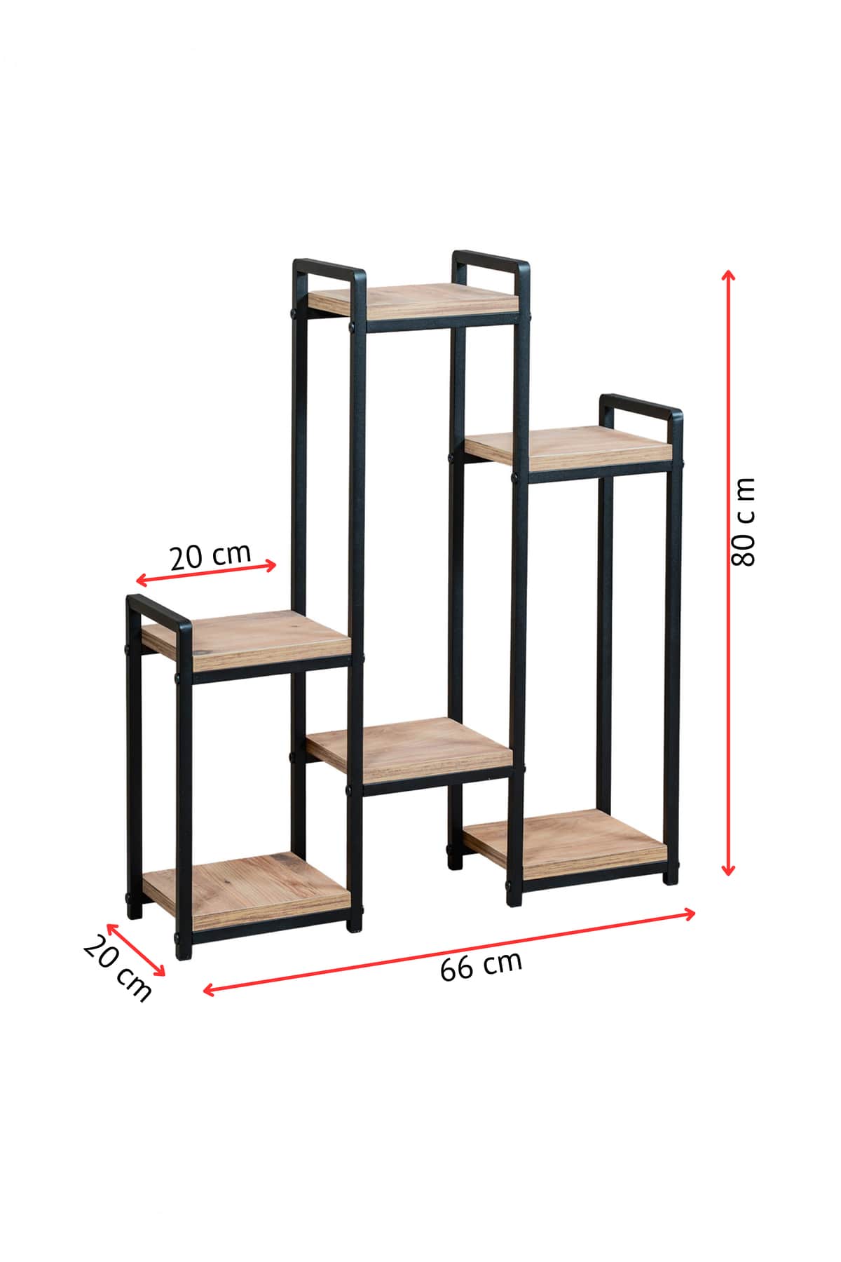 Garden 6 Raflı Metal Ayaklı Dekoratif Saksı Standı