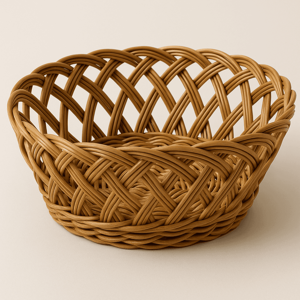 Küçük Hasır Rattan Ekmek Sepeti