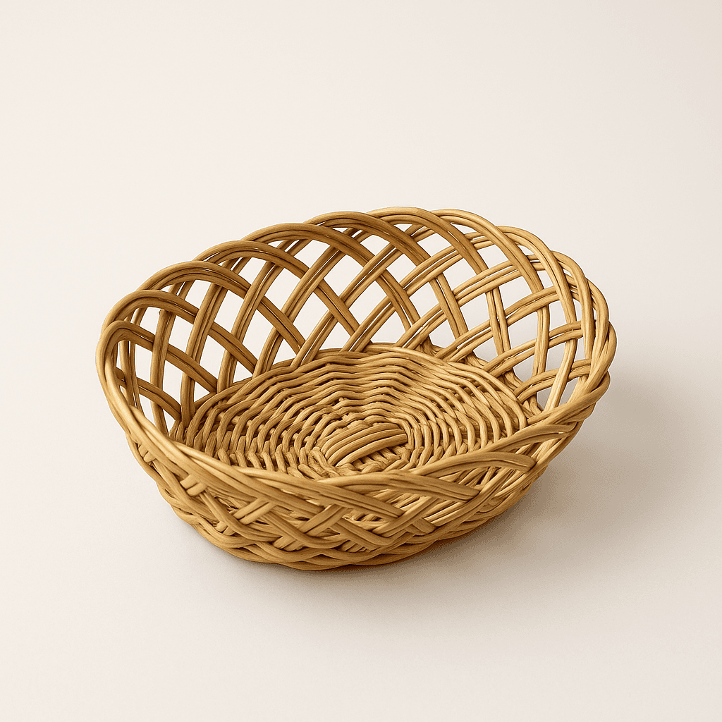 Küçük Oval Hasır Rattan Ekmek Sepeti
