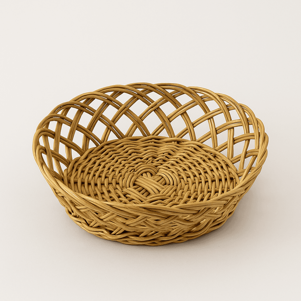 Küçük Oval Hasır Rattan Ekmek Sepeti