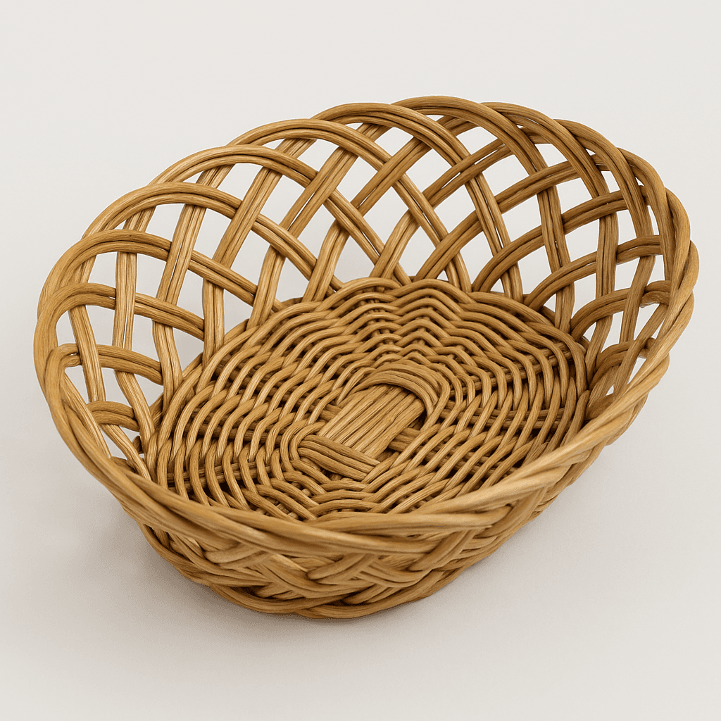 Küçük Oval Hasır Rattan Ekmek Sepeti