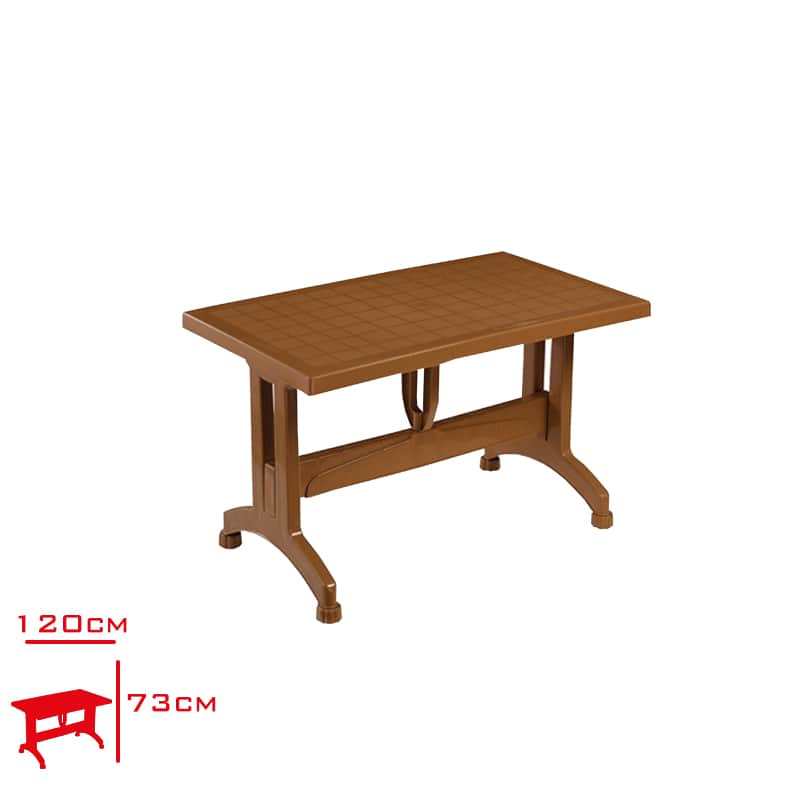 Koknar Plastik Ayaklı Masa 70x120 cm Teak