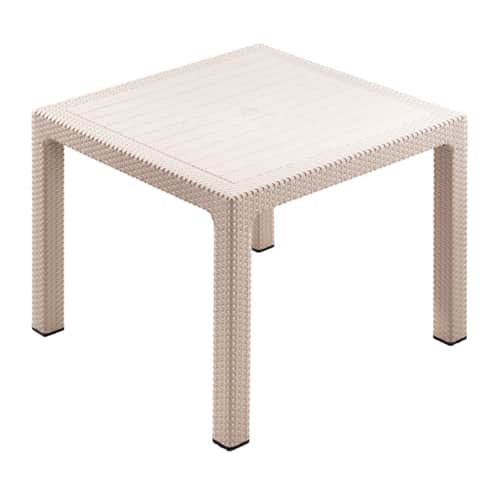 Classi Rattan Masa 90x90 cm Camsız Cappuccino