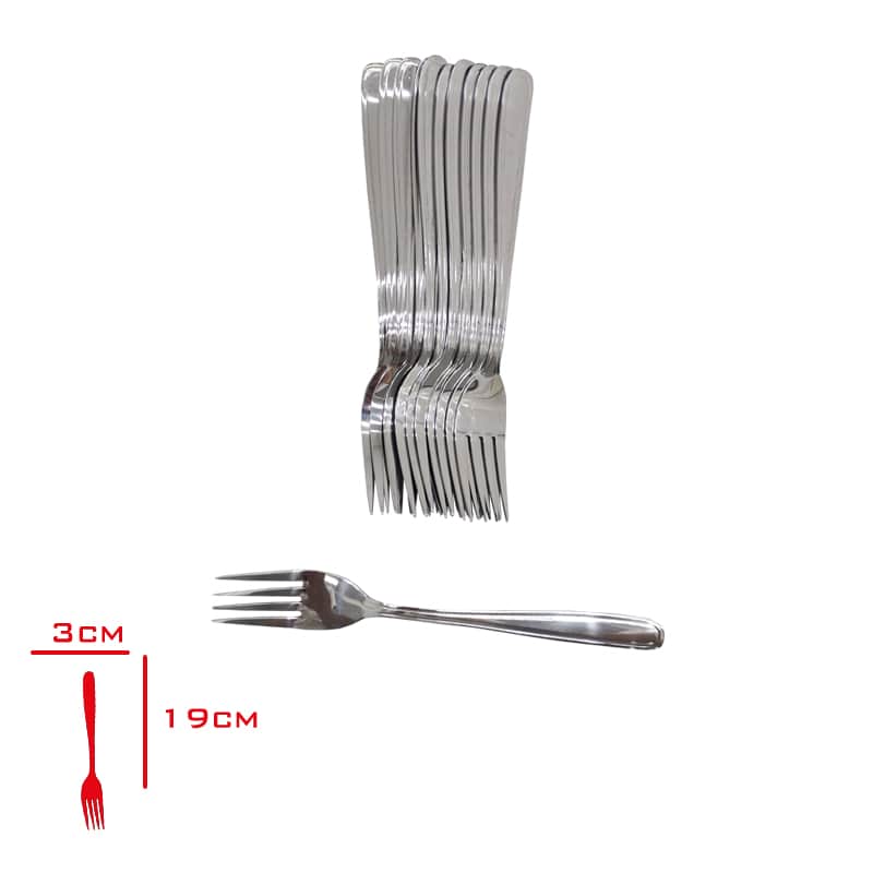 Lokanta Yemek Çatalı 12'li 2 mm 430 Paslanmaz Çelik
