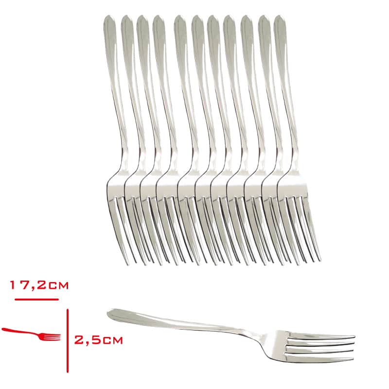 Vizyon Tatlı Çatalı 12'li 2,5 mm 304 Paslanmaz Çelik
