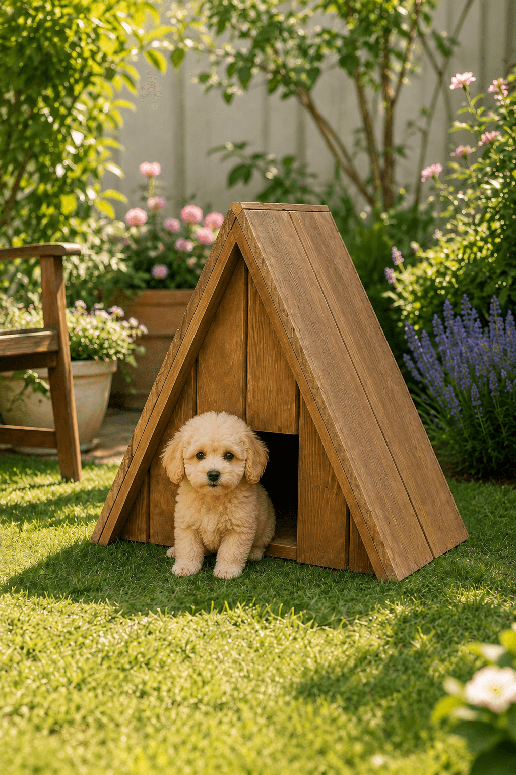 Ahşap Küçük Boy Kedi Köpek Kulübesi Pati Evi Yuvası