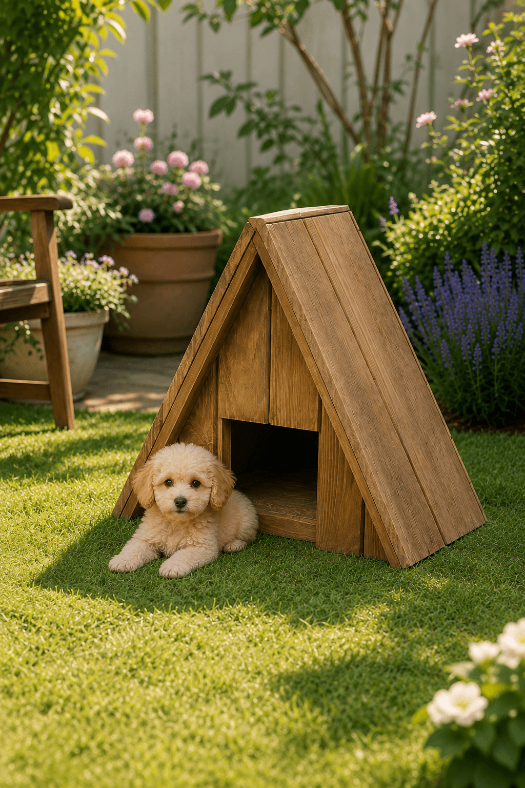 Ahşap Küçük Boy Kedi Köpek Kulübesi Pati Evi Yuvası