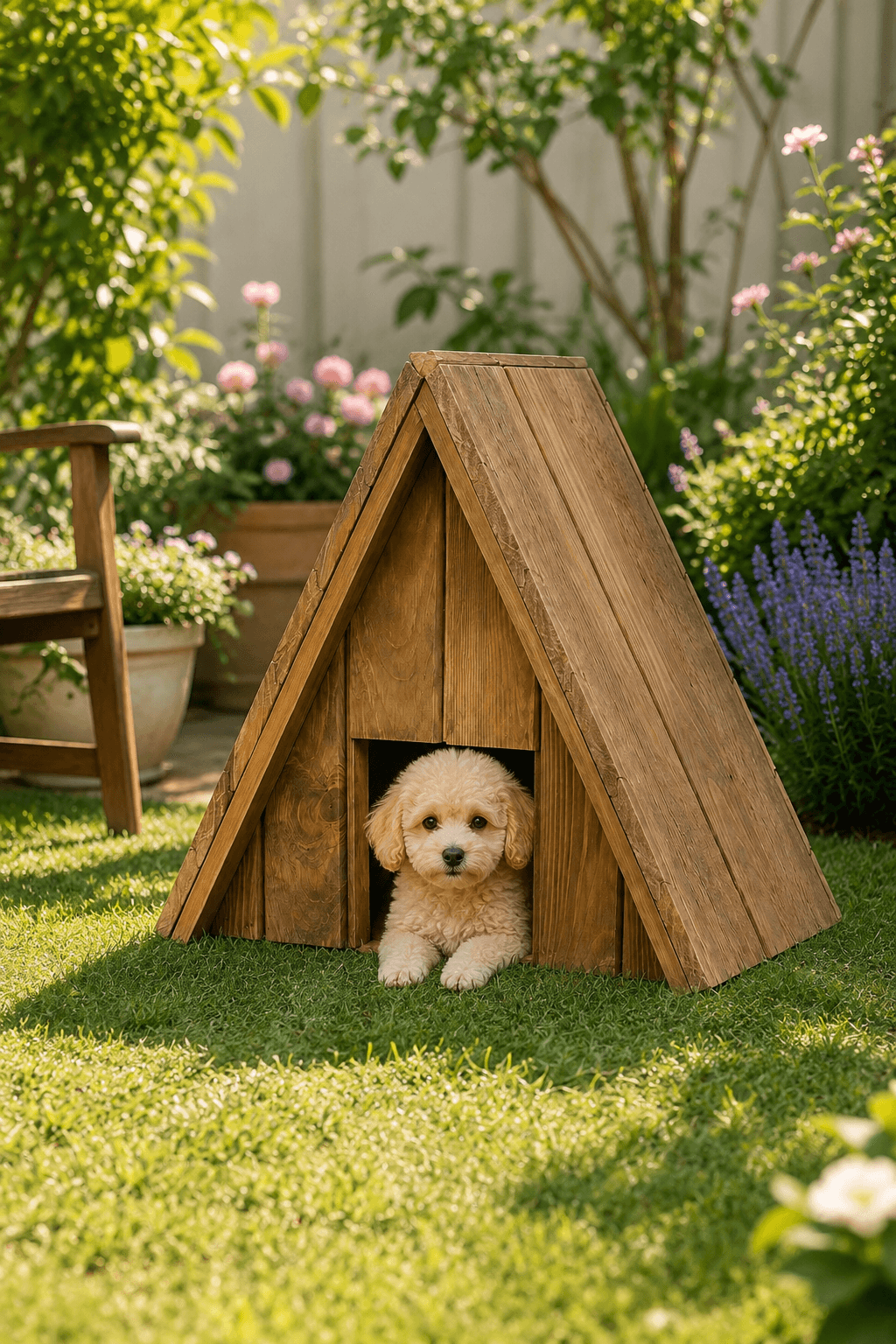 Ahşap Küçük Boy Kedi Köpek Kulübesi Pati Evi Yuvası