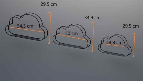 Tel Kitaplık Bulut Şekilli Duvar Rafı 5180