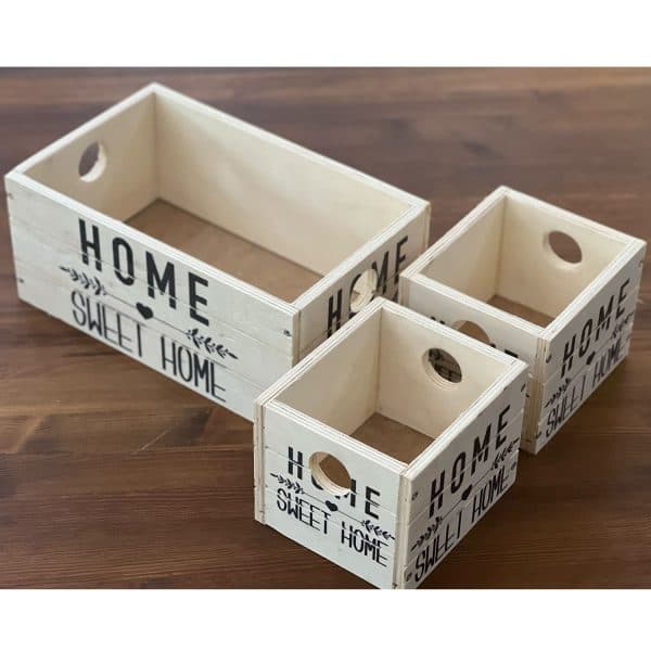 Ahşap 3 Adet Saklama Kutusu 3013 - Görsel 2