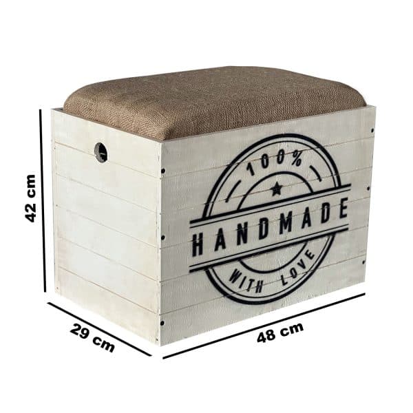 Sandıklı Puf Bank Ahşap Puf Sandalye Puf Koltuk 5081 - Görsel 6