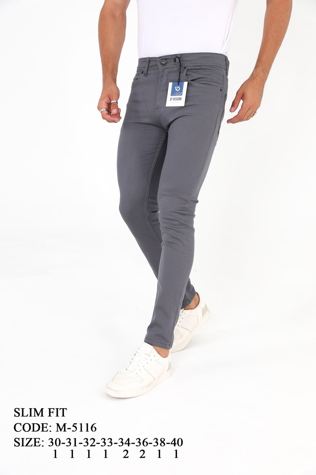 D'Vision Antrasit Erkek Kot Pantolon Slim - Görsel 1