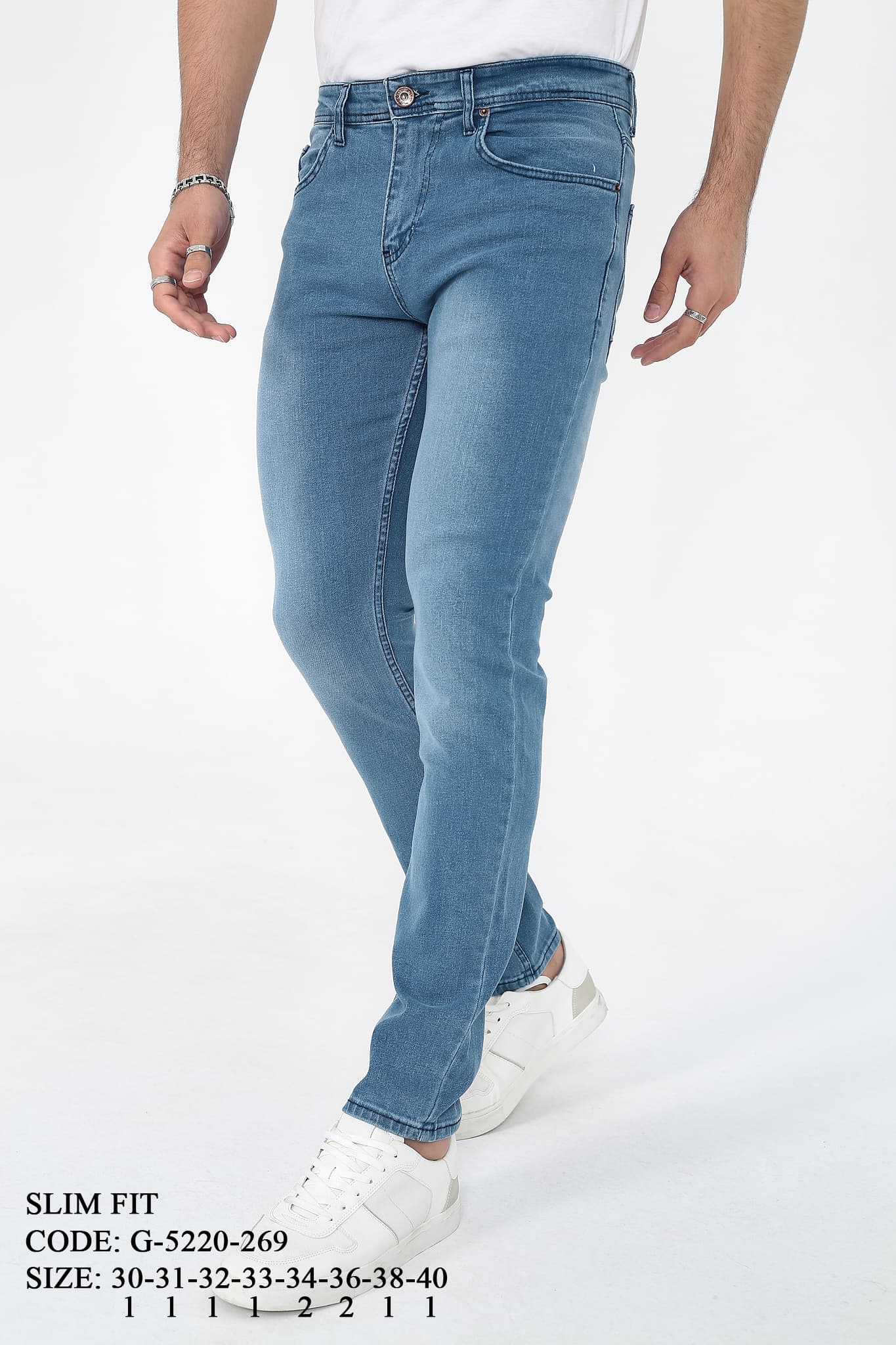 DVision Buz Mavi Erkek Kot Pantolon Slim - Görsel 2