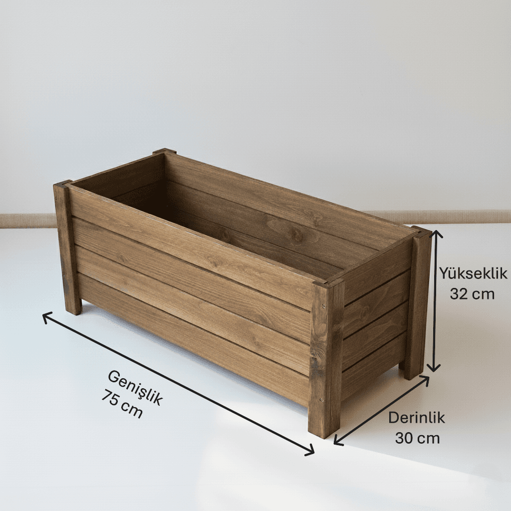 Ahşap Dış Mekan Büyük Boy Saksılık Otel Cafe Saksı