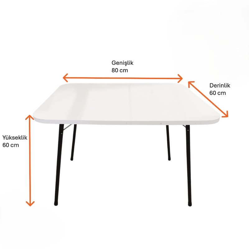 Ahşap Beyaz Katlanır Masa Piknik Masası