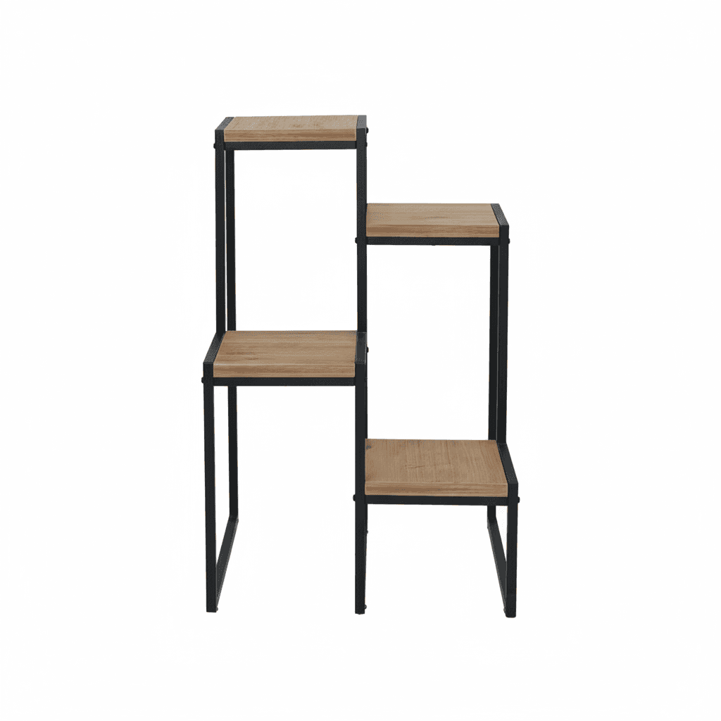 Saksı Standı Metal Gövdeli 4 Raflı Dekoratif Saksılık Çiçeklik