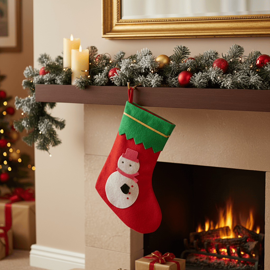 Yılbaşı Süsü Noel Baba Çorabı 4 Adet