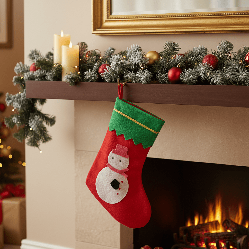 Yılbaşı Süsü Noel Baba Çorabı 4 Adet