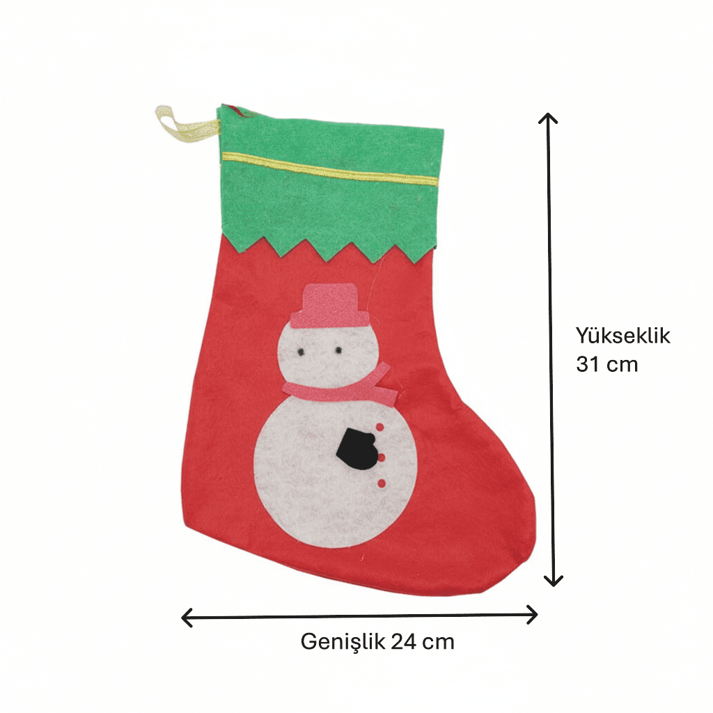 Yılbaşı Süsü Noel Baba Çorabı 4 Adet