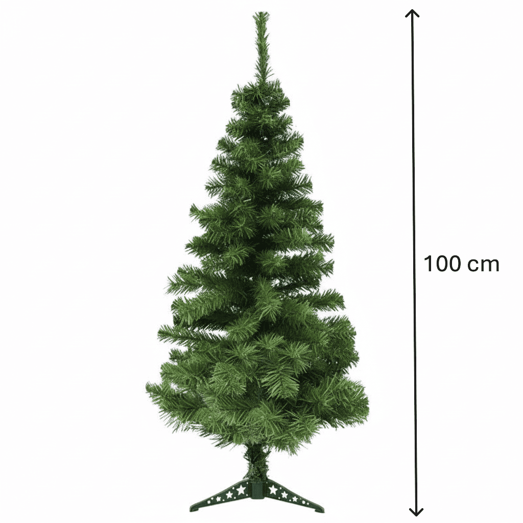 Yılbaşı Ağacı 100 cm Süsleme Seti Kar Spreyi Hediyeli