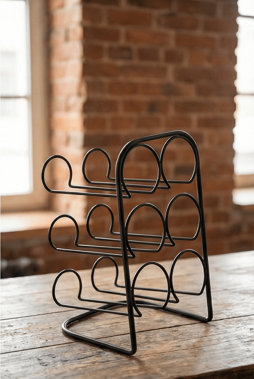 Metal 6 Bölmeli Şaraplık İçki Standı