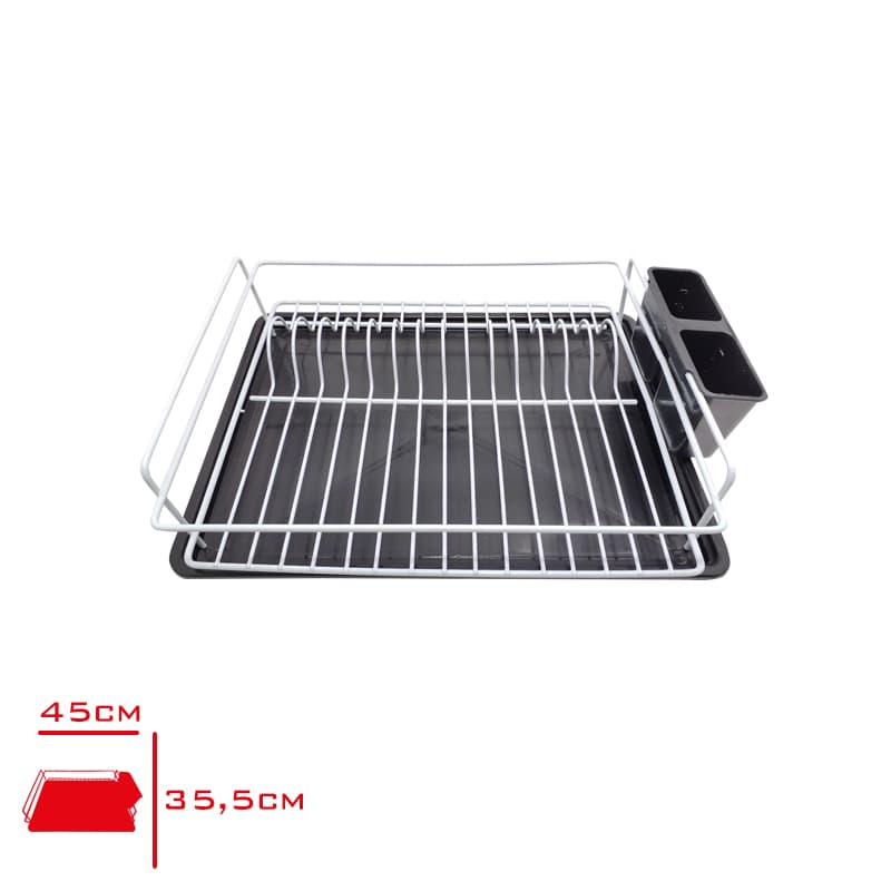 Tek Katlı Beyaz Tabaklık Bulaşık Sepeti - Görsel 2