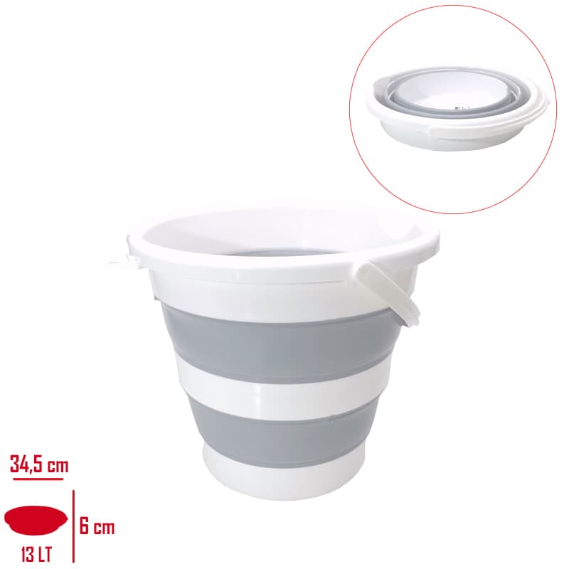 Akordiyon Katlanır Temizlik Kovası 13 Litre - Görsel 1