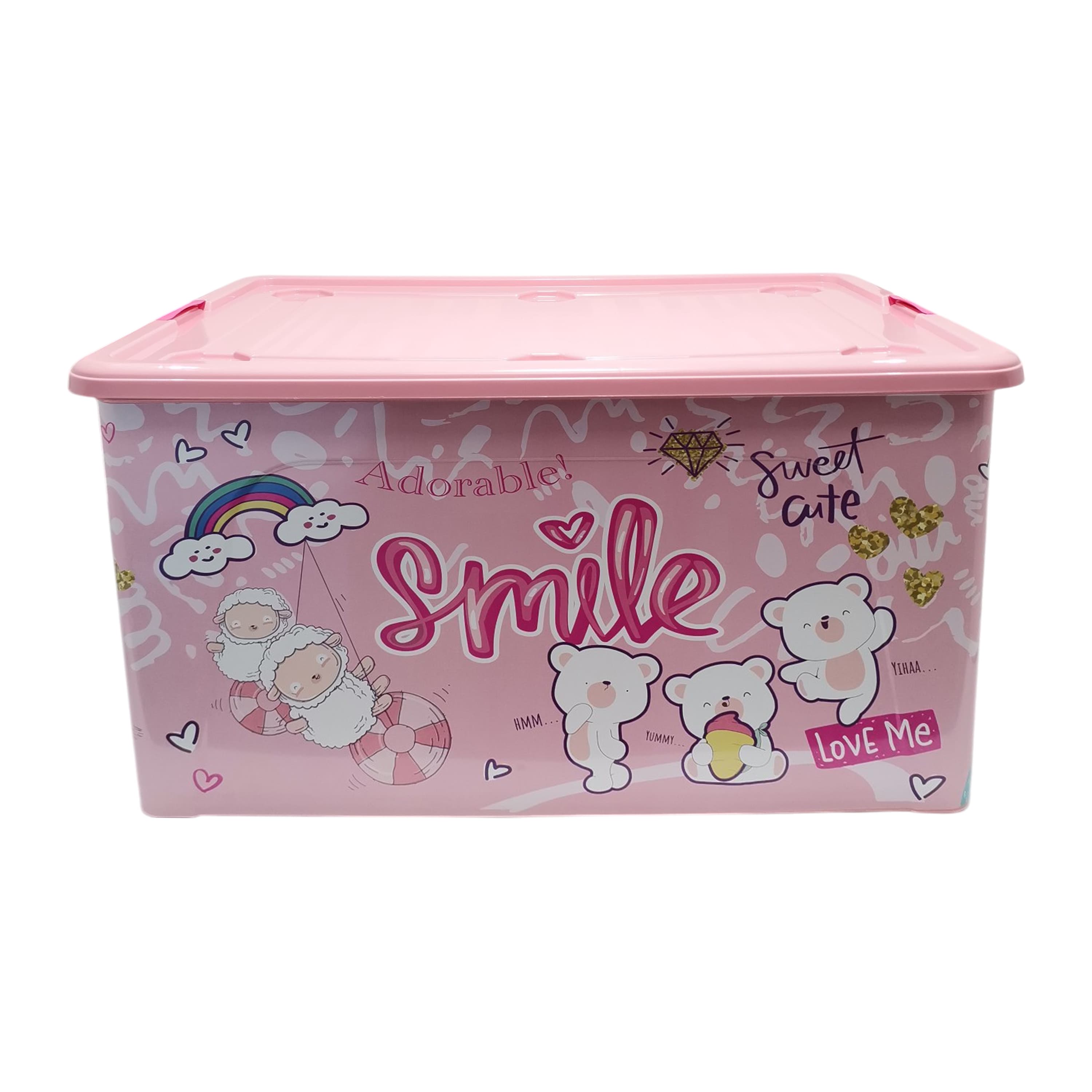 Pembe Oyuncak Kutusu Organizer Düzenleyici 80 Litre - Görsel 1