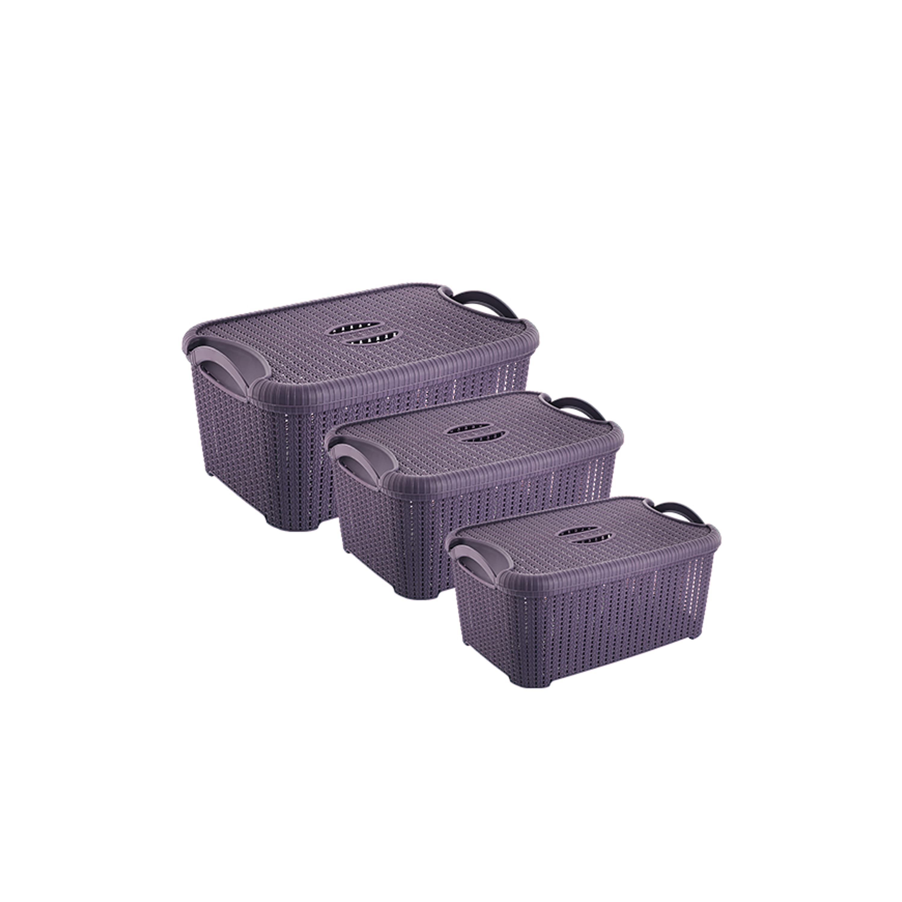 3lü Örgü Sandık Seti Düzenleyici Organizer - Görsel 1