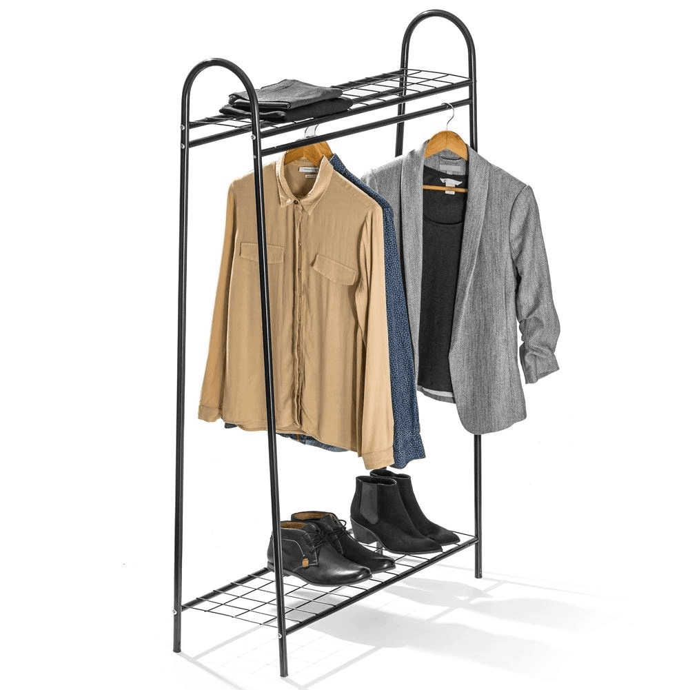 Çift Raflı Ayakkabılıklı Elbise Kıyafet Askısı Ayaklı Askılık - Görsel 4