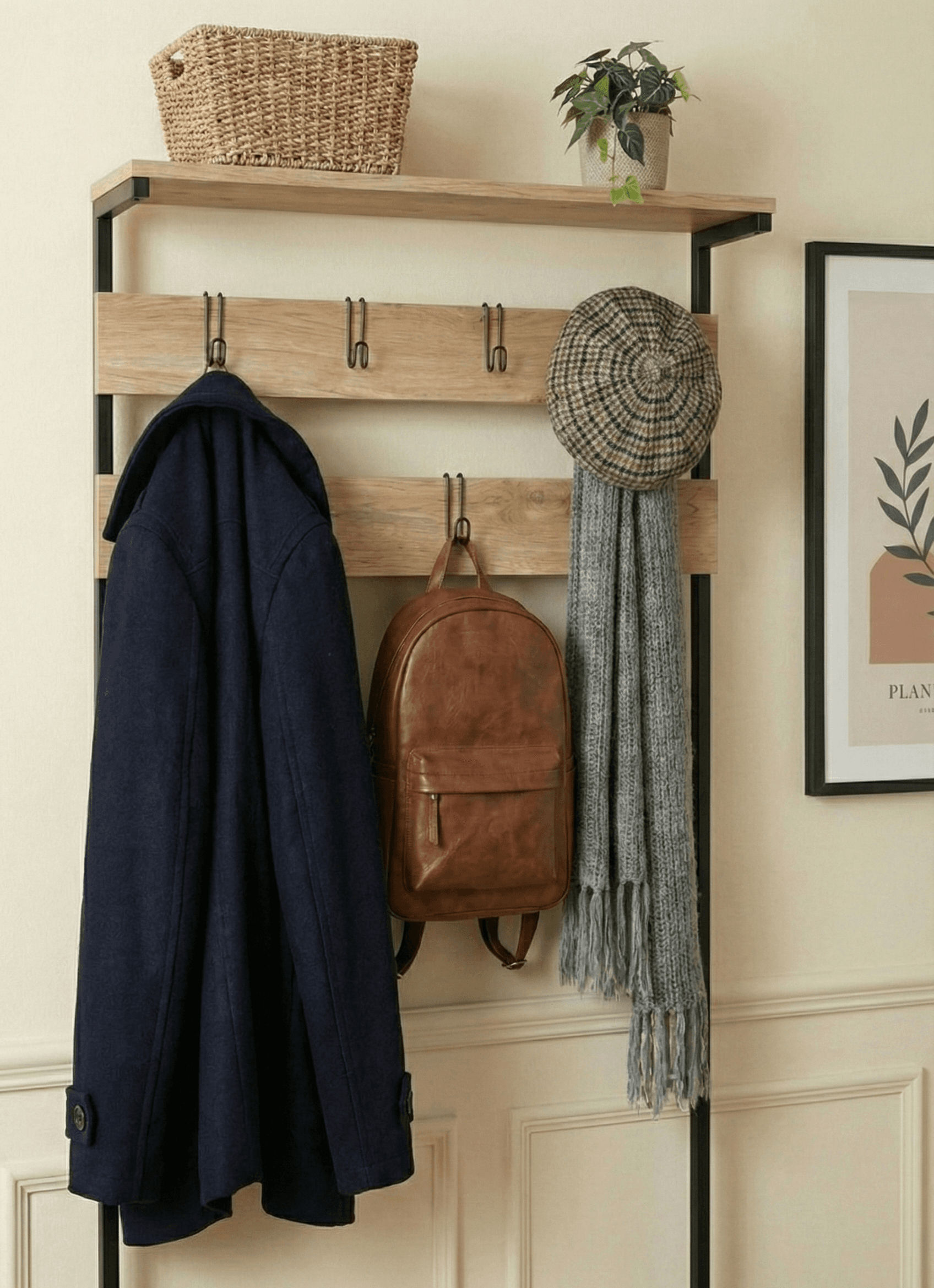 Metal Ayakkabılıklı Portmanto Ayaklı Askılık Açık Vestiyer - Görsel 3