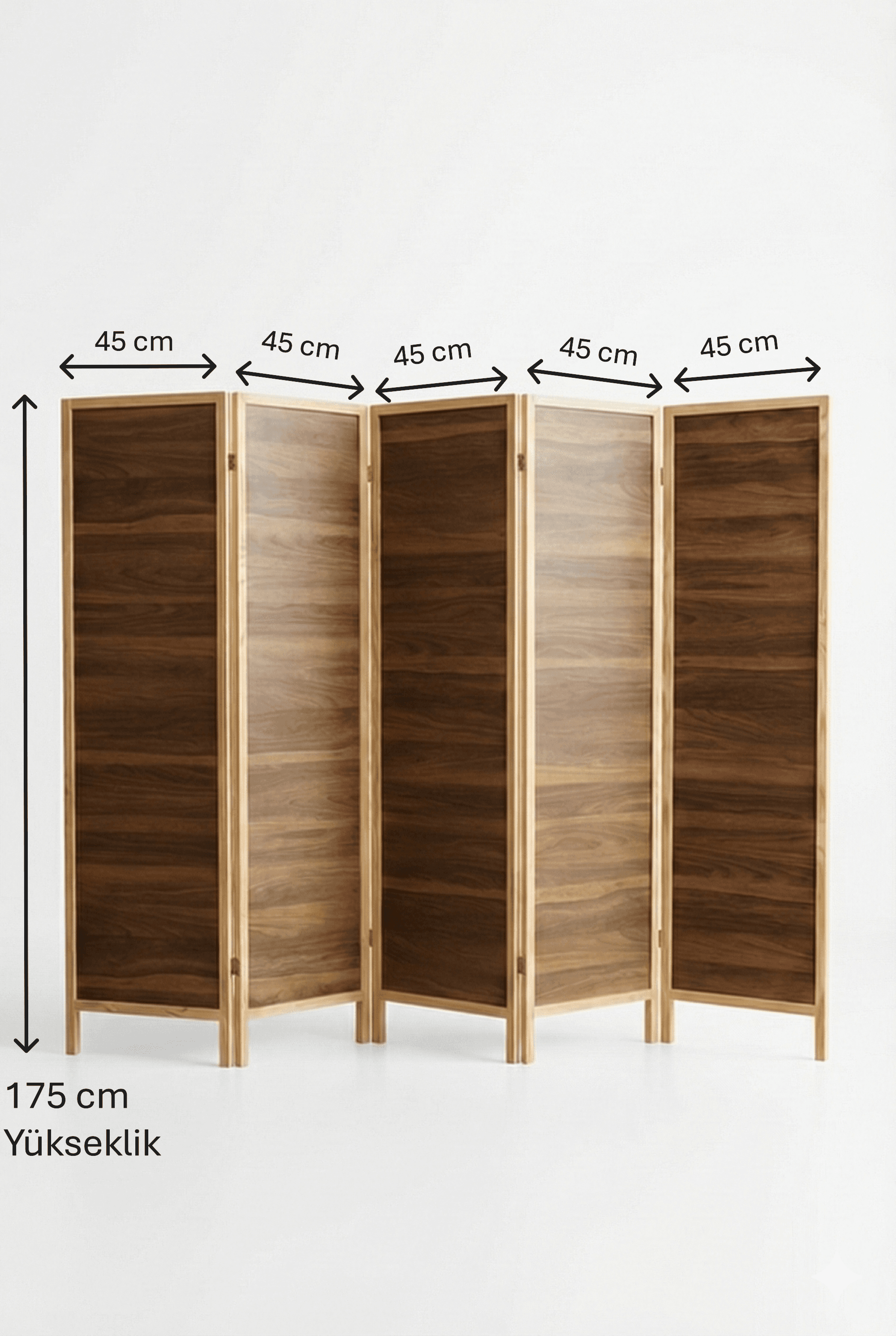 Ahşap 5 Kanat MDF Katlanır Oda Ayırıcı Paravan Seperatör - Görsel 5