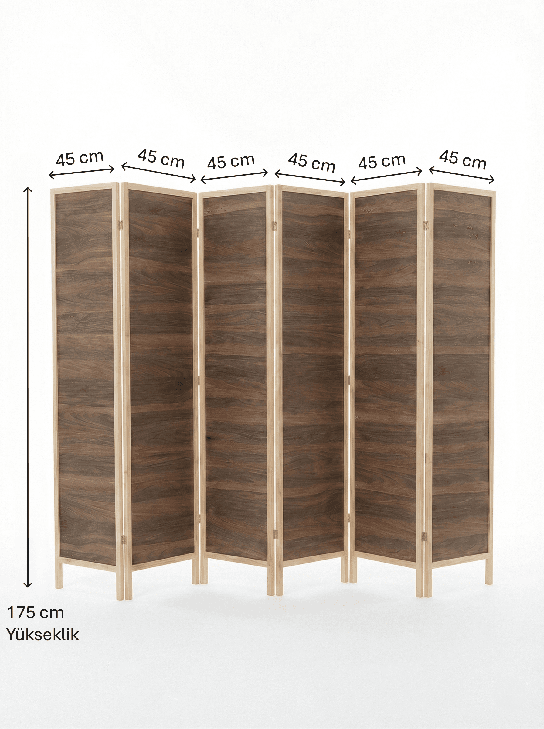 Ahşap 6 Kanat MDF Katlanır Oda Ayırıcı Paravan Seperatör - Görsel 6