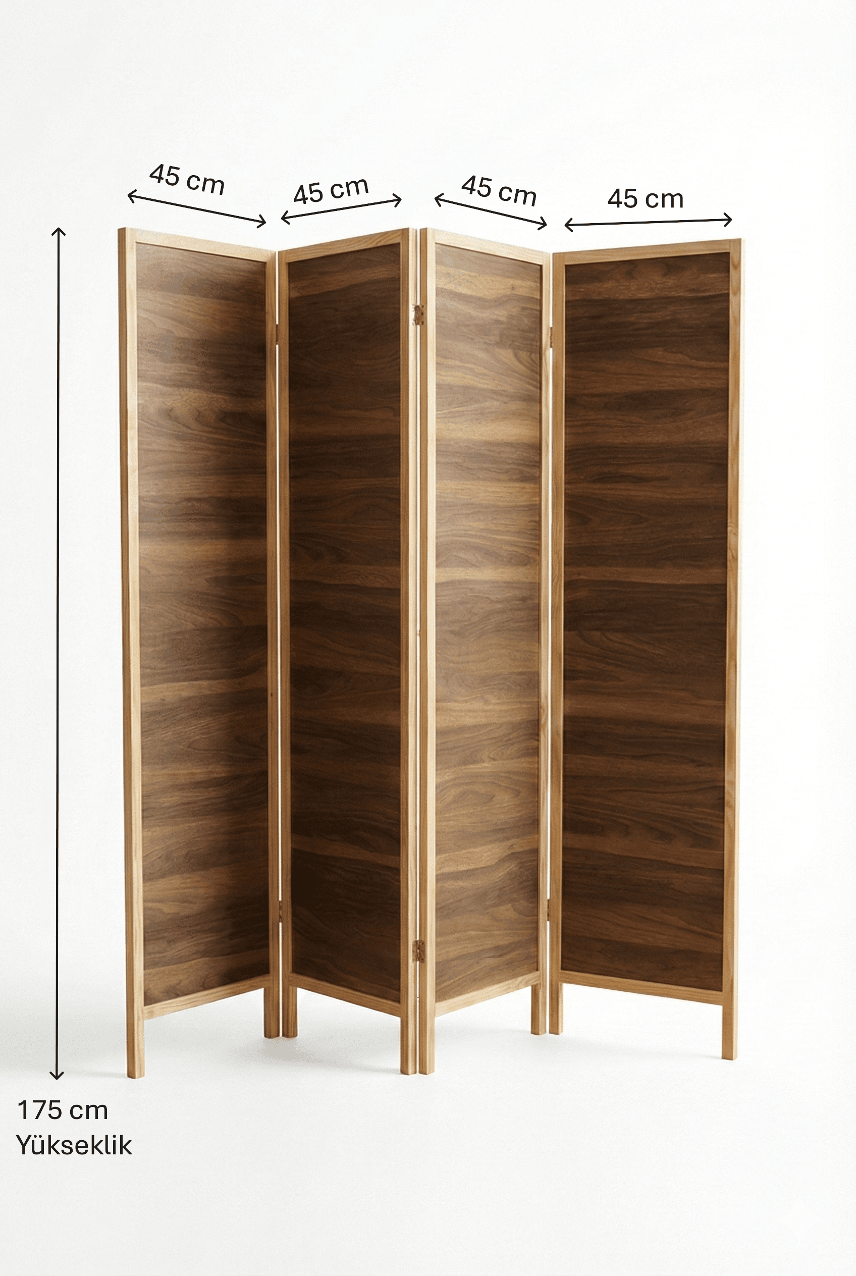 Ahşap 4 Kanat MDF Katlanır Oda Ayırıcı Paravan Seperatör - Görsel 5