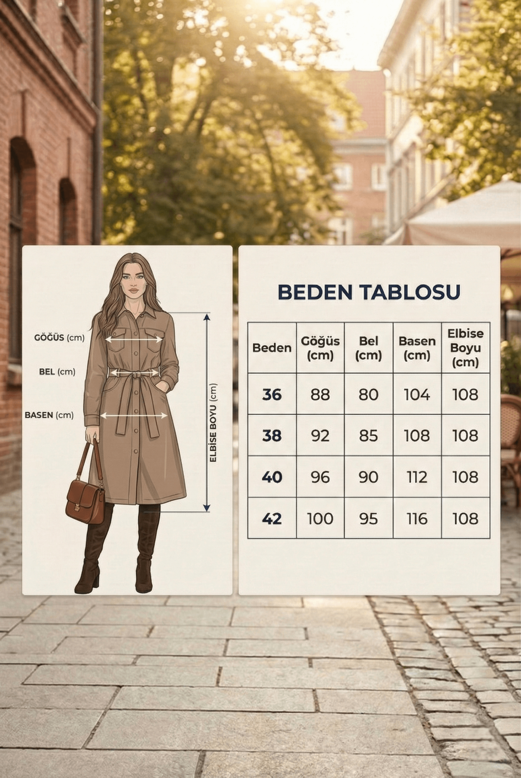 Vovikon Vizon Kuşaklı Uzun Düğmeli Denim Trençkot - Görsel 7